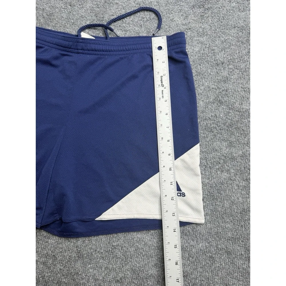 Adidas Shorts Mens Medium Blue Mid Rise Logo Climalite Elastic Waist